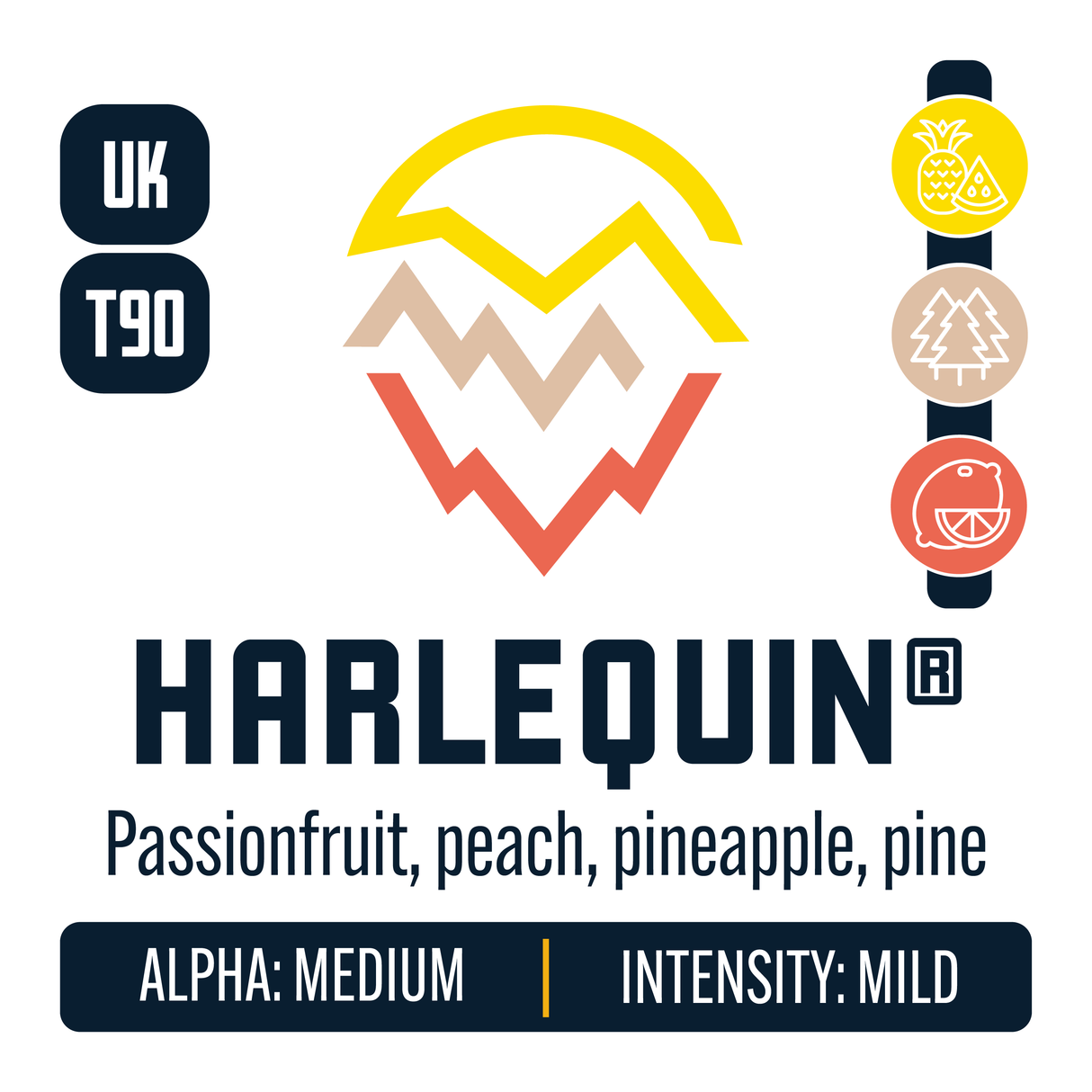 UK Harlequin Hop Profile: Sweet Fruit, Woody Aromatic, Citrus