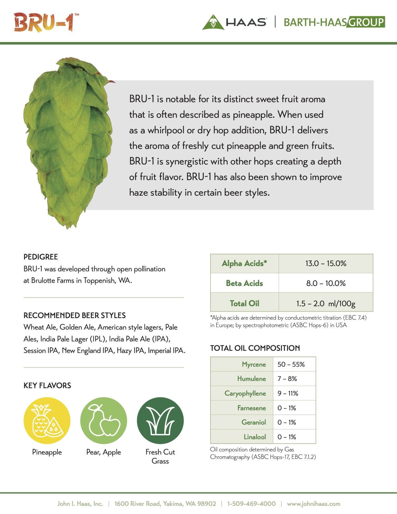 BRU-1 Hops – Yakima Valley Hops