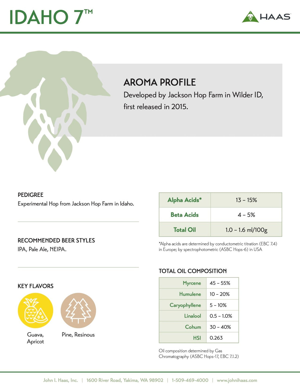 https://yakimavalleyhops.com/cdn/shop/products/Haas_HopSpecSheets-Idaho7_110520.jpg?v=1639072045&width=1214