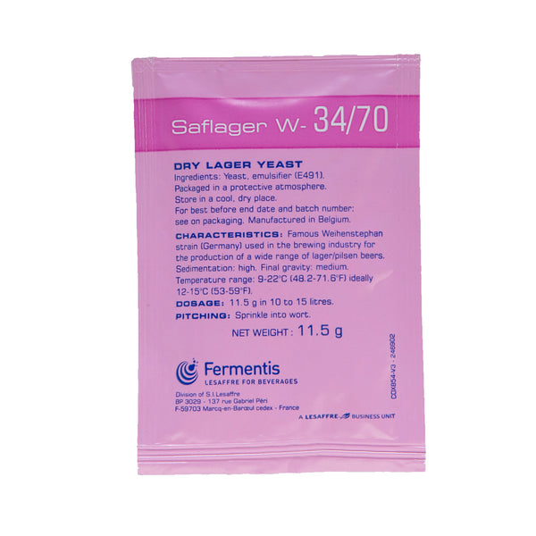 Fermentis Saflager W-34/70 Dry Lager Yeast – Yakima Valley Hops