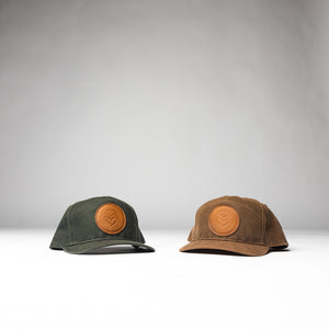 Waxed Oil Cloth Hat with Leather Patch